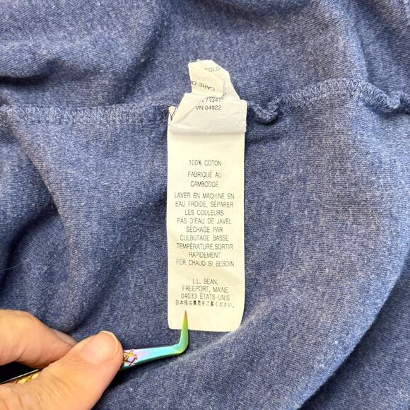 LL Bean Womens Size L Reg Blue Shawl Collar Pullover Sweatshirt Classic in EUC - Picture 3 of 10